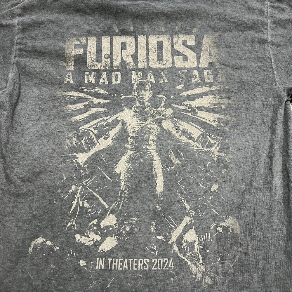 Furiosa A Mad Max Saga 2024 Mens Medium Promo Double Sided T Shirt Charcoal Gray